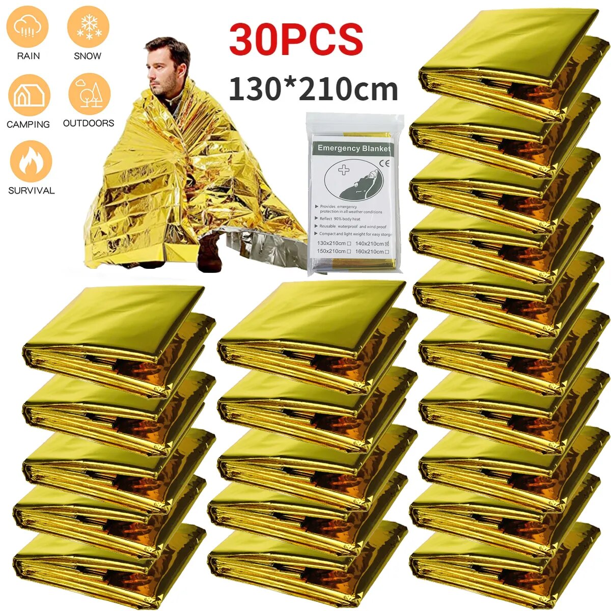 5-30Pc-Outdoor-Emergency-Gold-Sliver-Survival-Blanket-Waterproof-First-Aid-Rescue-Curtain-Foil-Thermal-Military