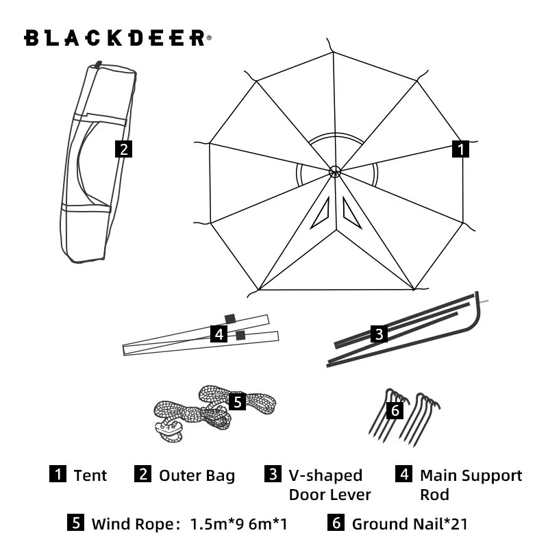 BLACKDEER-Outdoor-Mongolian-Yurt-Tent-Mini-Indian-Pyramid-Camping-Picnic-Rainproof-Camping-Equipment-4