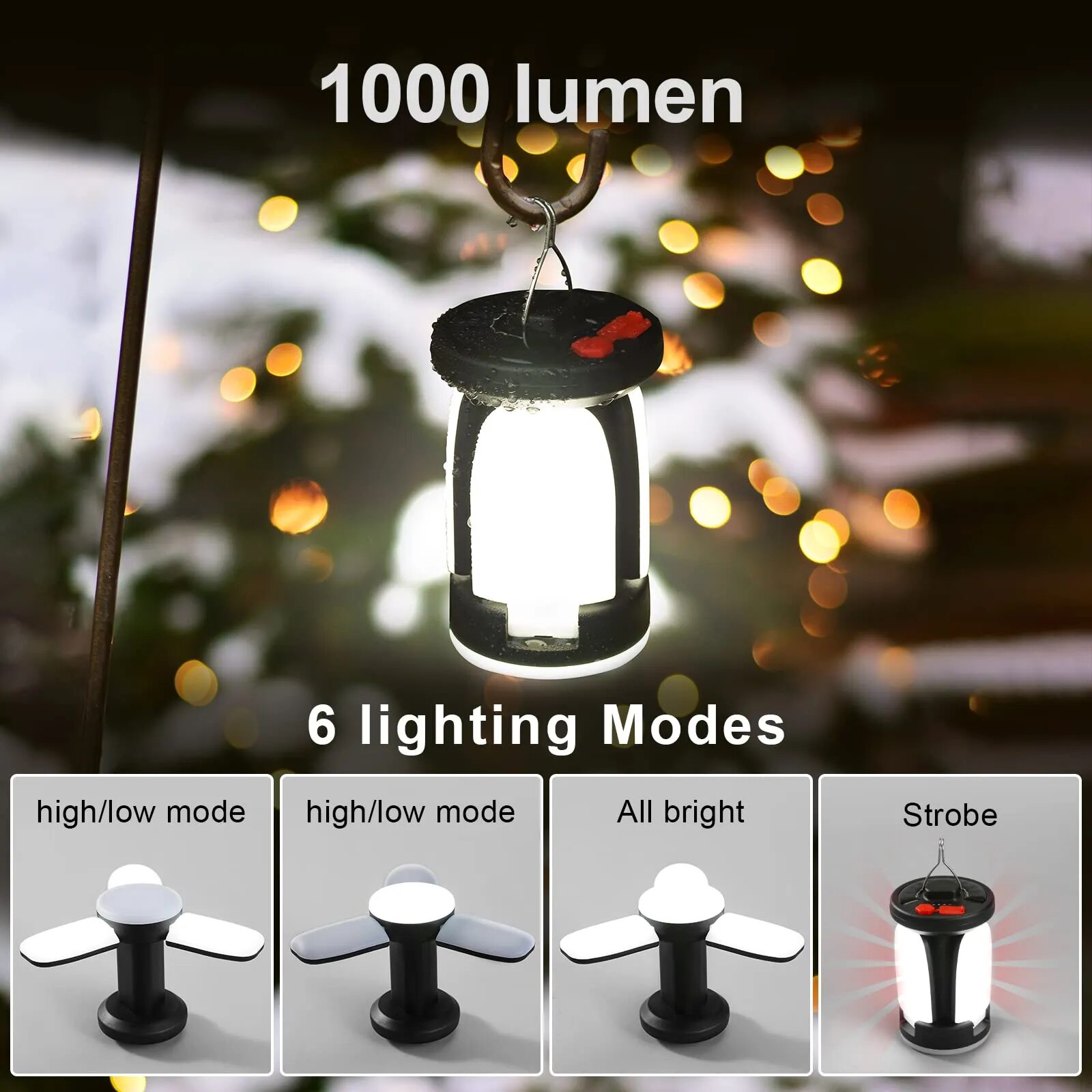 High-Power-Solar-LED-Camping-Lantern-Rechargeable-4500mAh-1000LM-Emergency-Power-Bank-Foldable-6-Light-Modes-4