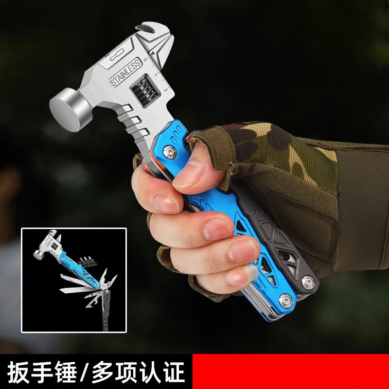 Multifunctional-Claw-Hammer-Outdoor-Camping-Multi-Tools-Folding-Knife-Plier-Multitool-Adjustable-Spanner-Screwdriver-Bits