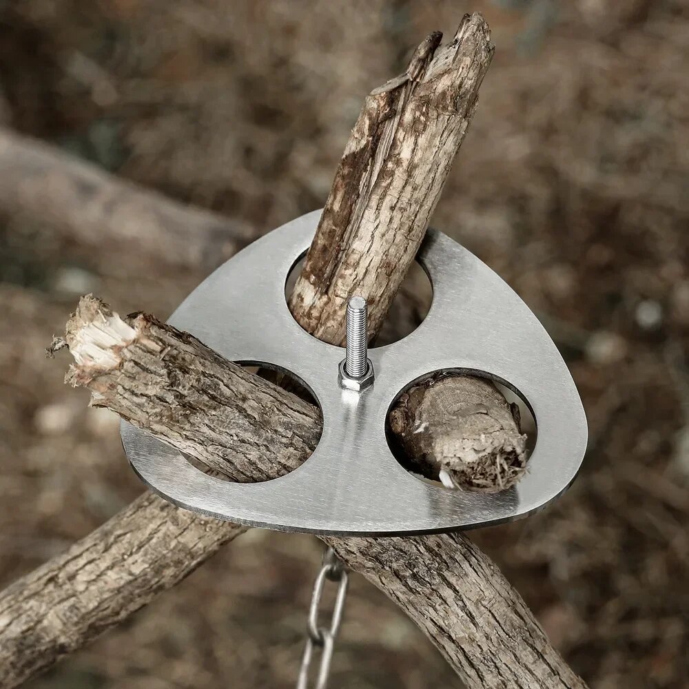 New-Outdoor-BBQ-Detachable-Tripod-Shelf-Adjustable-Camping-Fire-Grill-Hanging-Pot-Set-Camping-Tool-Portable