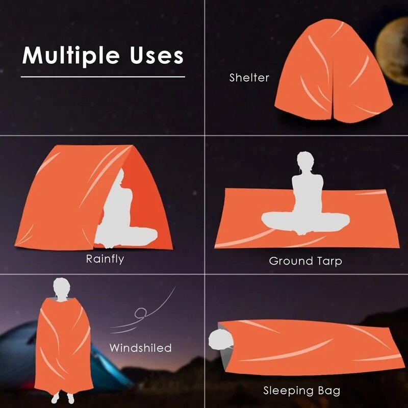 Outdoor-Life-Bivy-Emergency-Sleeping-Bag-Thermal-Keep-Warm-Waterproof-Mylar-First-Aid-Emergency-Blanke-Camping-3