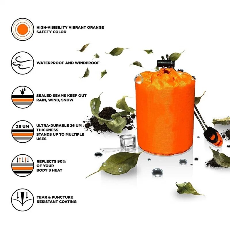 Outdoor-Life-Bivy-Emergency-Sleeping-Bag-Thermal-Keep-Warm-Waterproof-Mylar-First-Aid-Emergency-Blanke-Camping-5