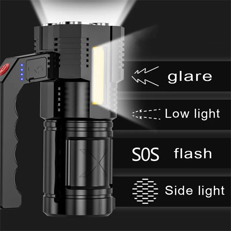 Portable-LED-Flashlight-USB-Rechargeable-Waterproof-4-7-Core-Handheld-Lantern-COB-Led-Flashlights-for-Outdoor-2