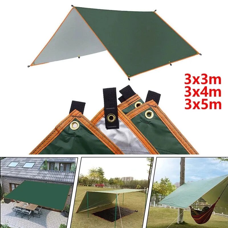Ultralight-Canvas-Garden-Canopy-Waterproof-Sunshade-Camping-Hammock-Sun-Shelter-for-Beach-and-Outdoor-3x5m-4x3m